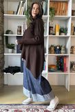 Bowie Asymmetric Turtle Neck Ribby Knit Chocolate